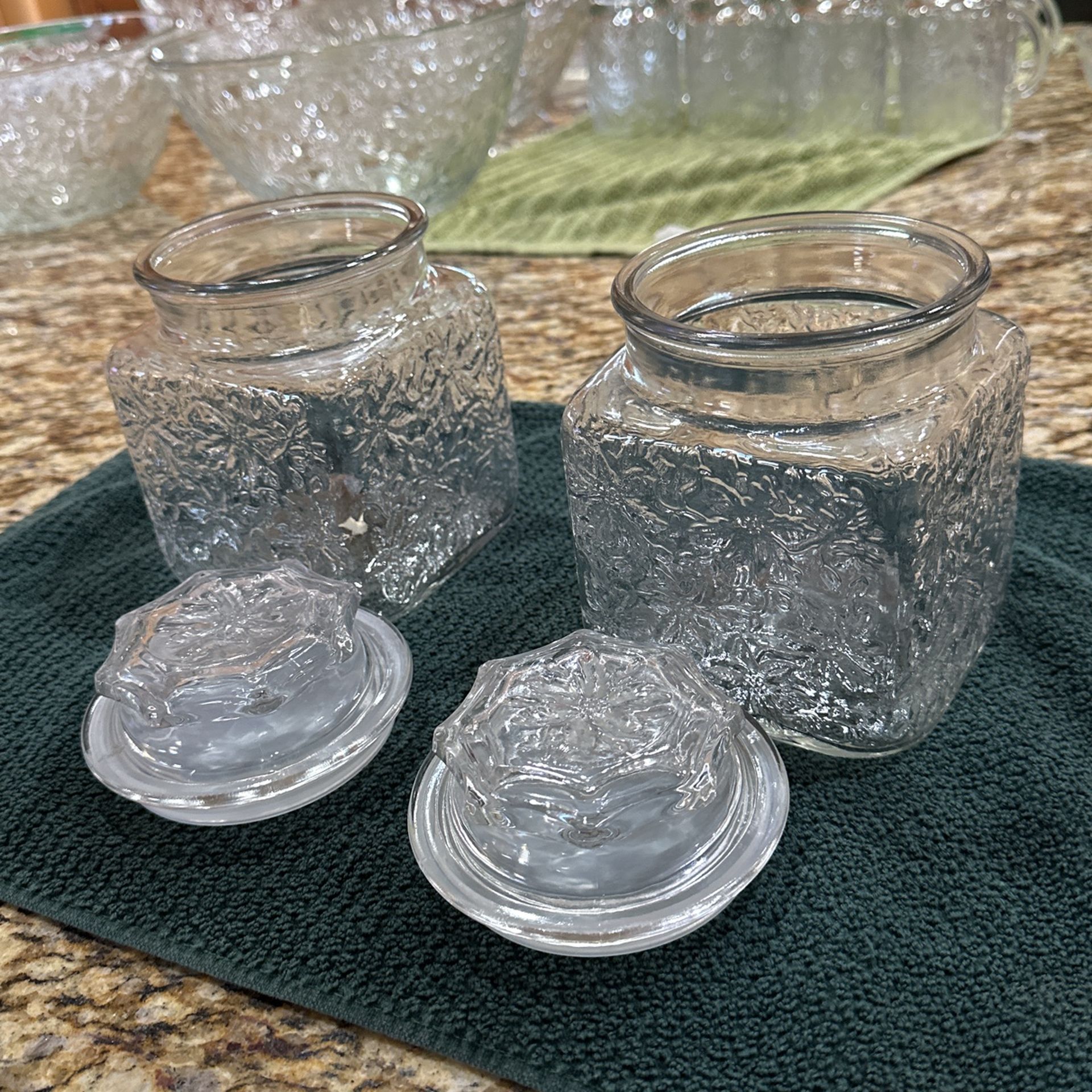 Princess House, Fantasia, Ginger Jar, Or Storage Jar With Lids With Rubber Seal
