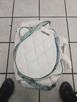 Caraa Tennis Quilted Backpack Tote in Ivory Kelly