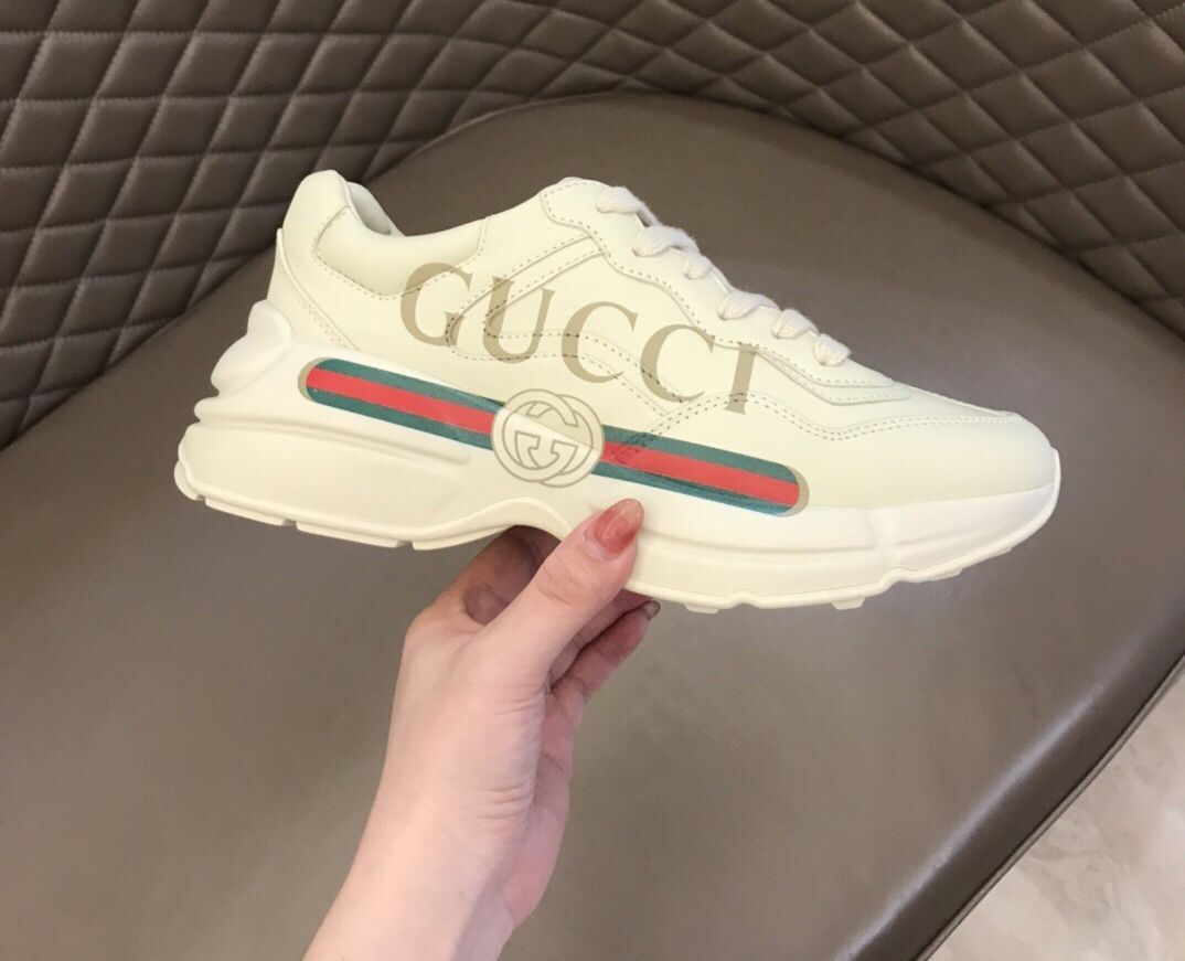 GUCCI Rhyton logo non-slip wear-resistant low-top dad shoes(122)46