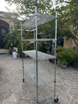 Shelf Tech Syso 5-tier Wire Shelving Rack 48" x 18”x 72" NSF, Includes Wheels