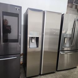 REFRIGERATOR SAMSUNG STAINLESS STEEL SBS WITH SHOSE CASE LIKE NEW 