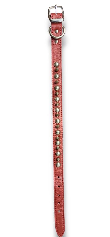 Red Spiked Dog Collar 19 Inches