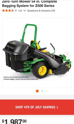 John Deere Bagging system for Z500 Series