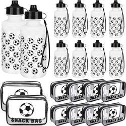 8+8 Pcs Water Bottles Bulk with Snack Bags 20 oz