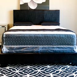 $299 Brand New Queen Size Black Bed Frame With New Mattress/Fast Delivery