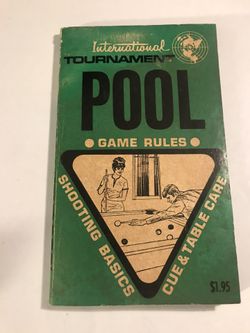 Vintage 1974 International Pool Rules