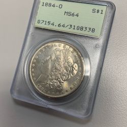 1884 O Morgan Silver Dollar PCGS Ms64 Rattler Holder