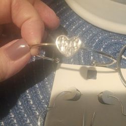 Heart Earrings And 2 Heart Bracelets 