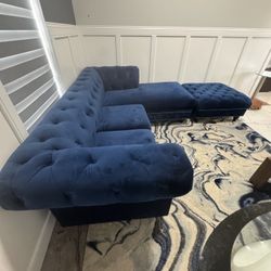 Nola Velvet Sectional Coach 