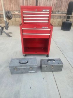 Used craftsman tool cabinet and tool boxes