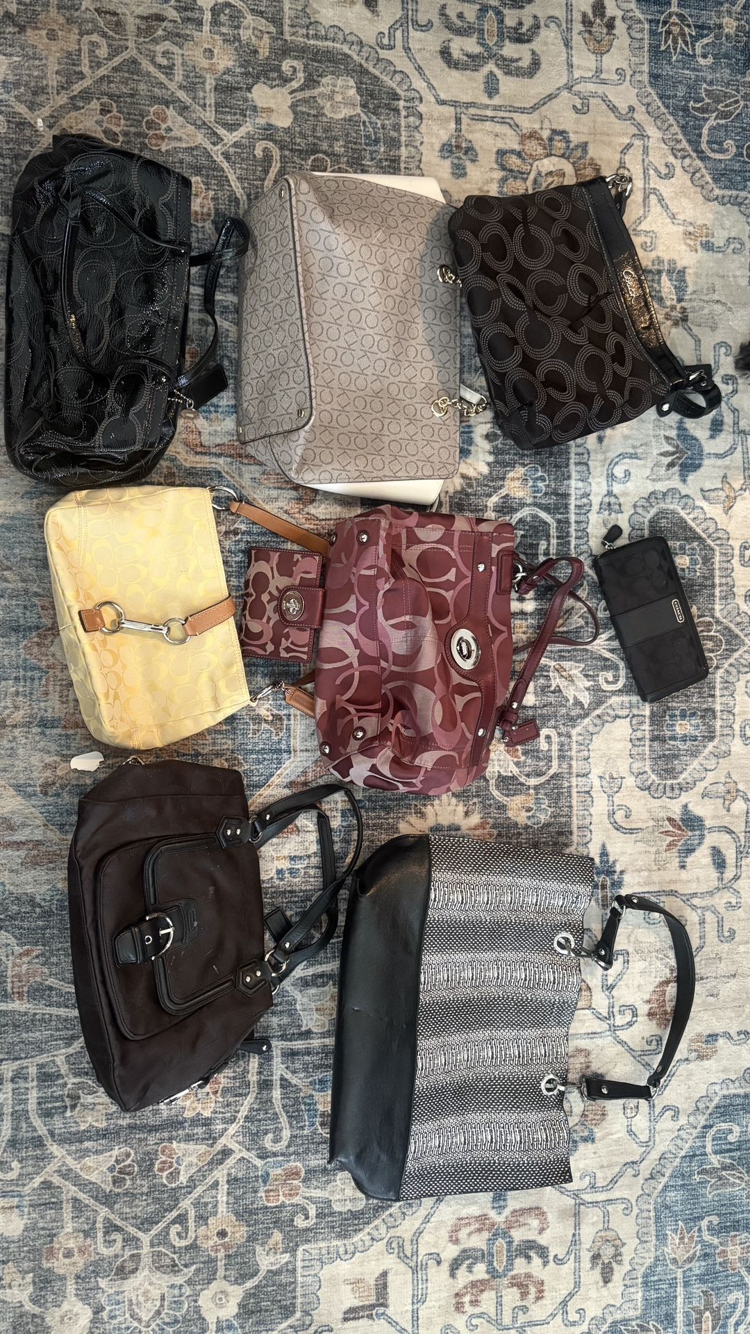 Collection Of Coach, Calvin Klein and Other Handbags And Wallets