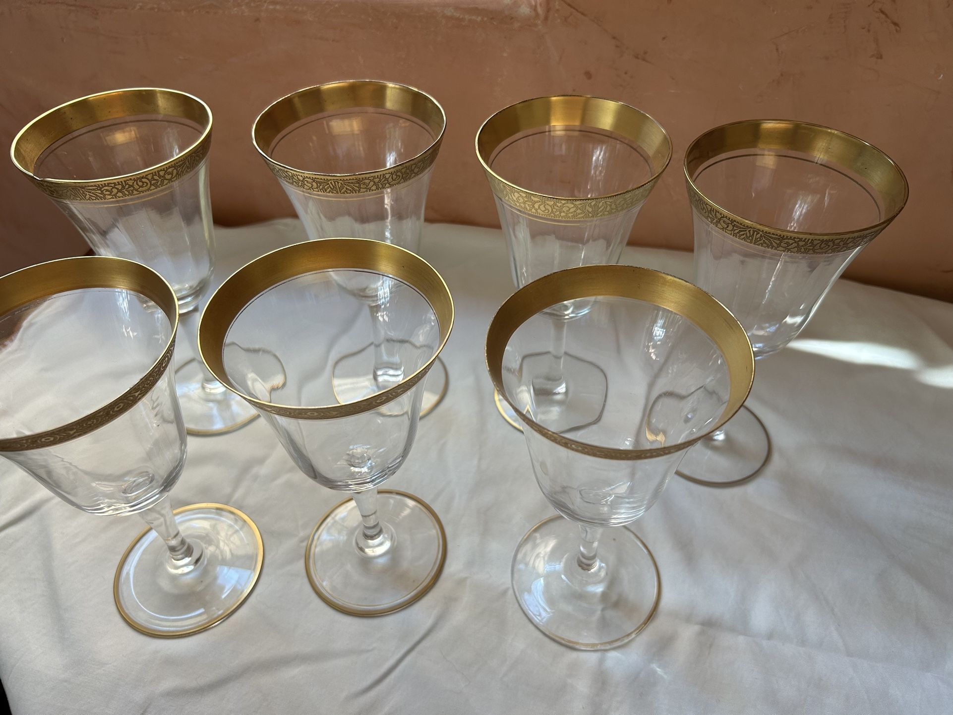 Set Of 6 Vintage Water Wine Glass 6 1:2 In Tall