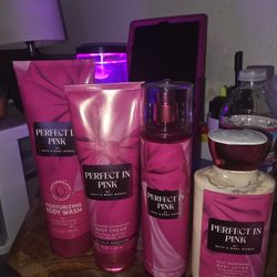 Bath And Bodyworks Perfect In Pink  Body Cream, Lotion And Spray