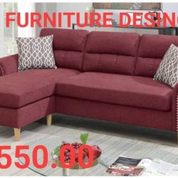 SECSIONAL SOFA  PAPRIKA RED NEW IN BOX  VELVET FABRIC 😍 ☎️1714586,2564 