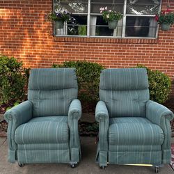 Two lazy boy rocking recliners