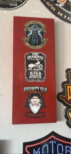 24 x 10 in motorcycle wall hanging