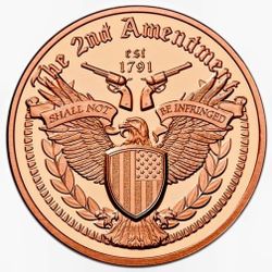 1 oz Cupper Round "Eagle 2nd Amendment" .999 Pure Cupper Free Shipping 