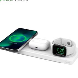 Belkin BOOSTCHARGE PRO 3 in 1 Wireless Charging Pad MagSafe - White