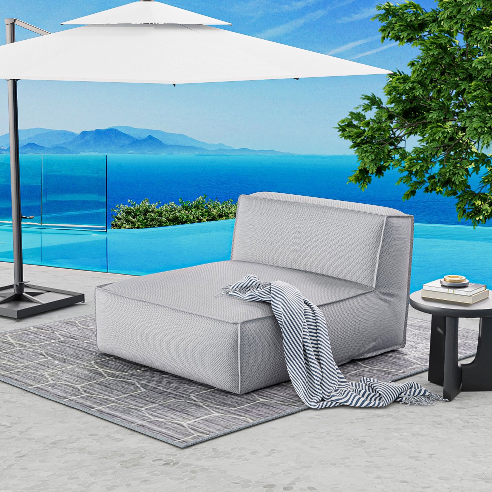 Outdoor Chaise Lounge Bean Bag Chair Person Love Bed