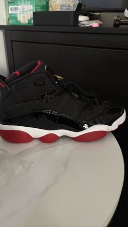 Air Jordan 6 Rings Black Red Sneakers