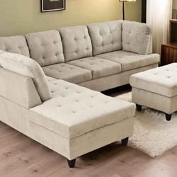 Brand New Sectional Couch Set With Ottoman 