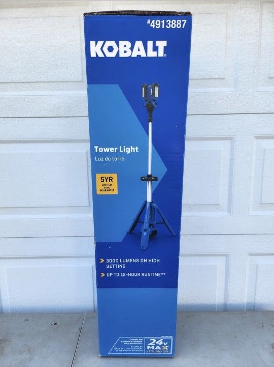 Kobalt 24v Max LED Tower Light with 5-Ah Battery -BRAND NEW