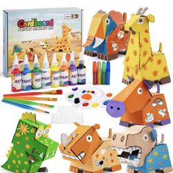 Brsndnew  135-Piece Kids Arts and Crafts Painting Kit - Craft for Kids - Build and Paint Your Own Figurines - DIY Art Kits STEAM Projects - Toys for 4