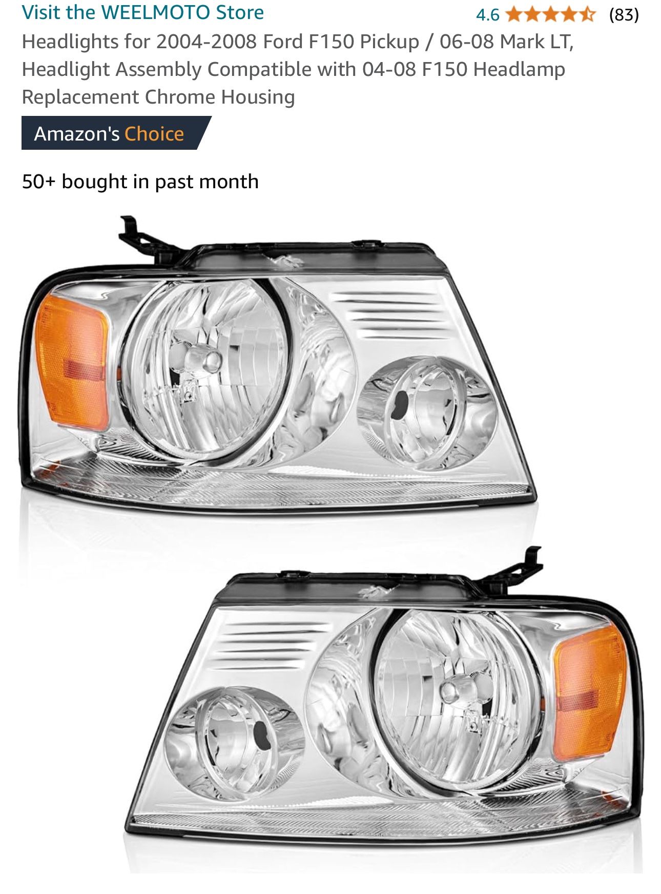 04-08 F150 Headlight Assembly 2 Piece