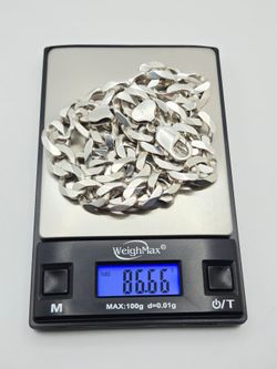 Heavy 925 Sterling Silver Curb Link Chain