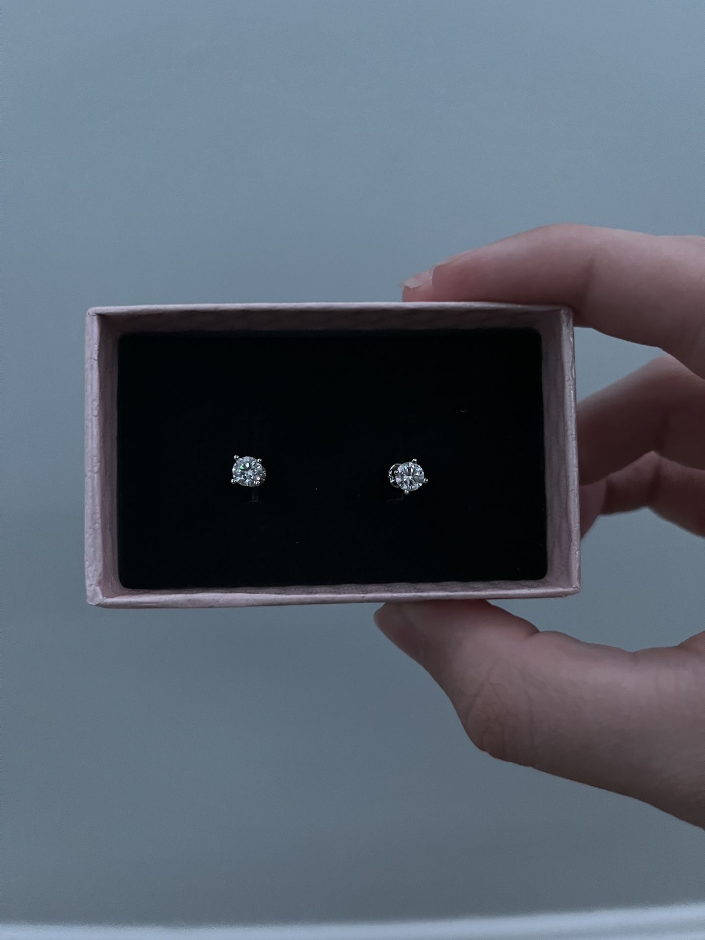 Clear, .5ct Moissanite earrings with 925 sterling silver