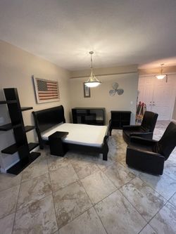 Modern Black Full Bedroom Set + IKEA Foam Mattress (Excellent Condition)