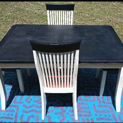 Rectangle Dining Table With Leaf  & 4  Chairs