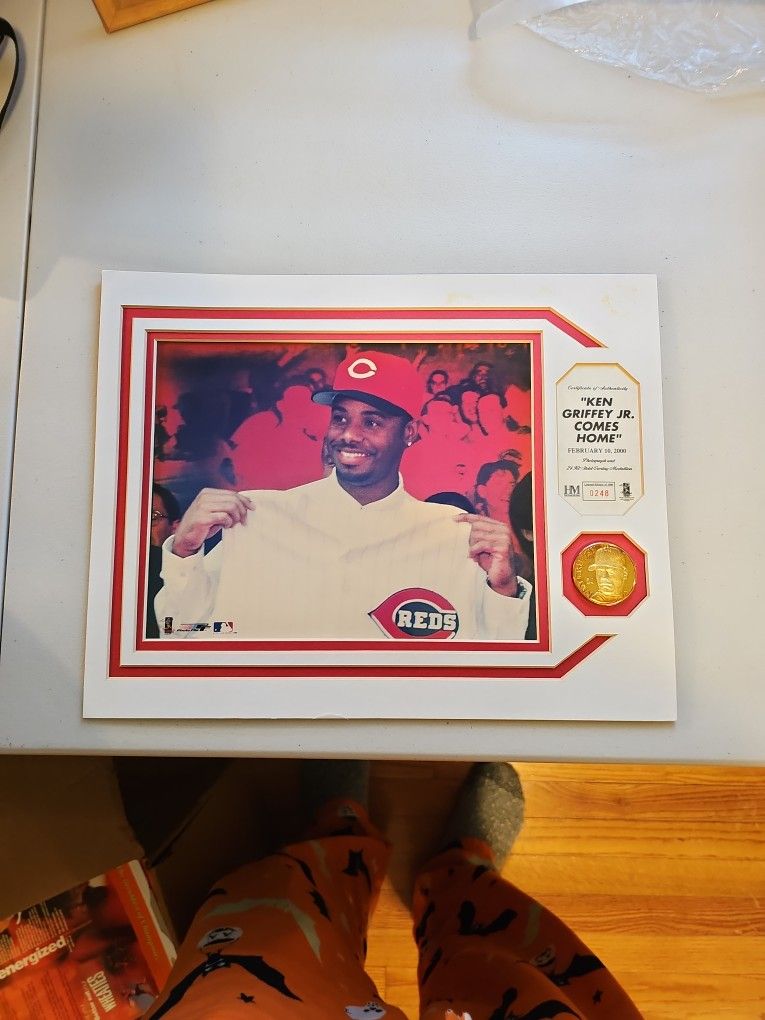 KEN GRIFFEY JR Cincinnati Reds Photo Mint by Highland Mint w/gold coin