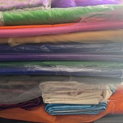 Organza . Tulle. Fabric. Crafts. Rainbow. Curtains.