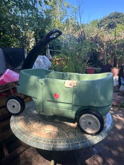 Step2 Wagon for Two Plus Double Toddler Wagon with Seat Belts – Green