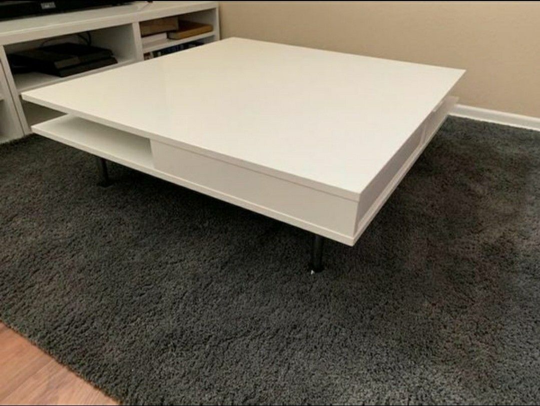 Ikea TOFTERYD Coffee table, high gloss white, 37 3/8x37 3/8 "