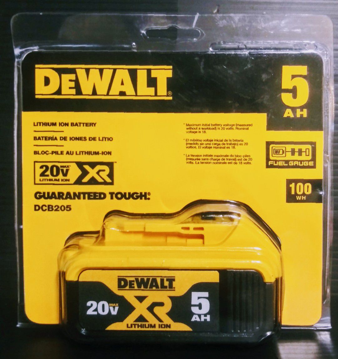 DeWalt 20v XR 5.0 battery (NEW)
