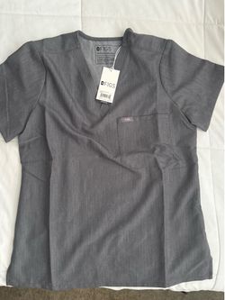 FIGS Catarina Women’s Scrub Top GRAY NEW with tags
