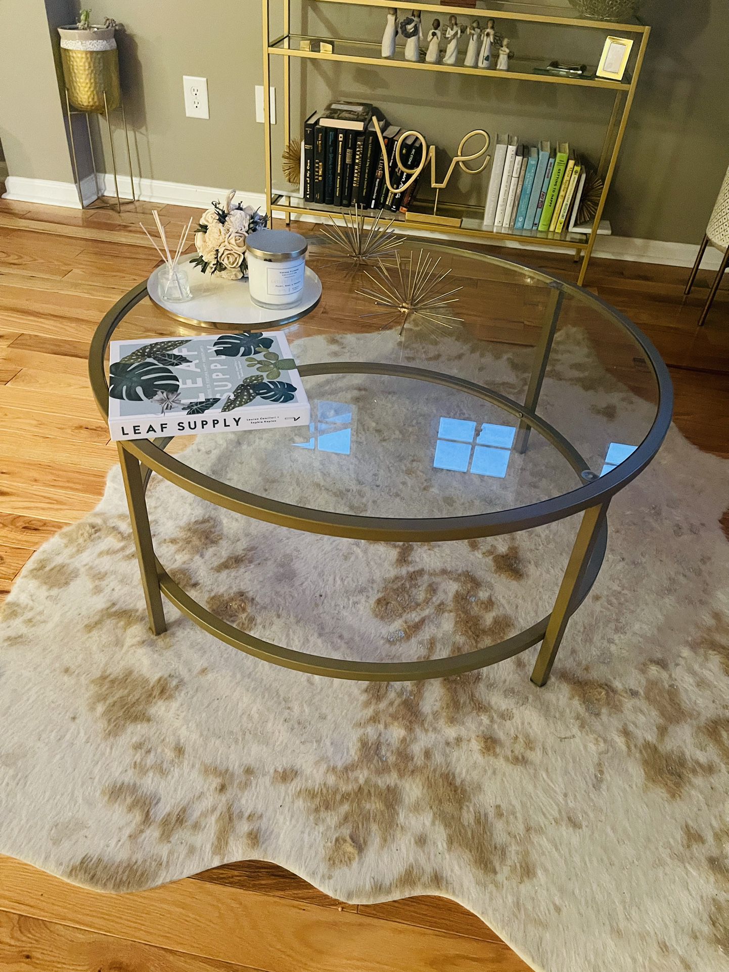 Gold And Glass Coffee Table 