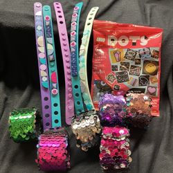 Lot Of Bracelets, LEGO With dots & sequined Slap 