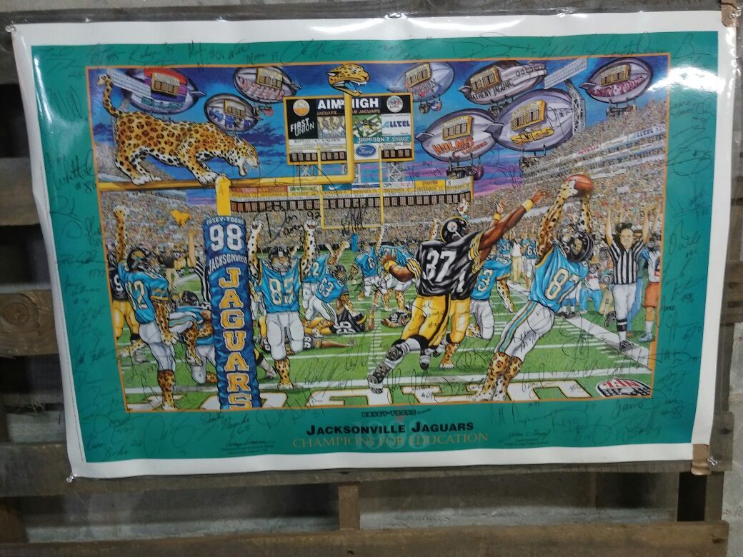 Casey Toons Jacksonville Jaguars Champions for Education Inaugural Season "Autographed by the Jaguars Team"