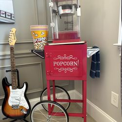 Vintage Popcorn  Machine Maker with Cart 