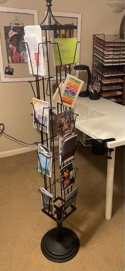 Black Metal Rotating Card Display Stand