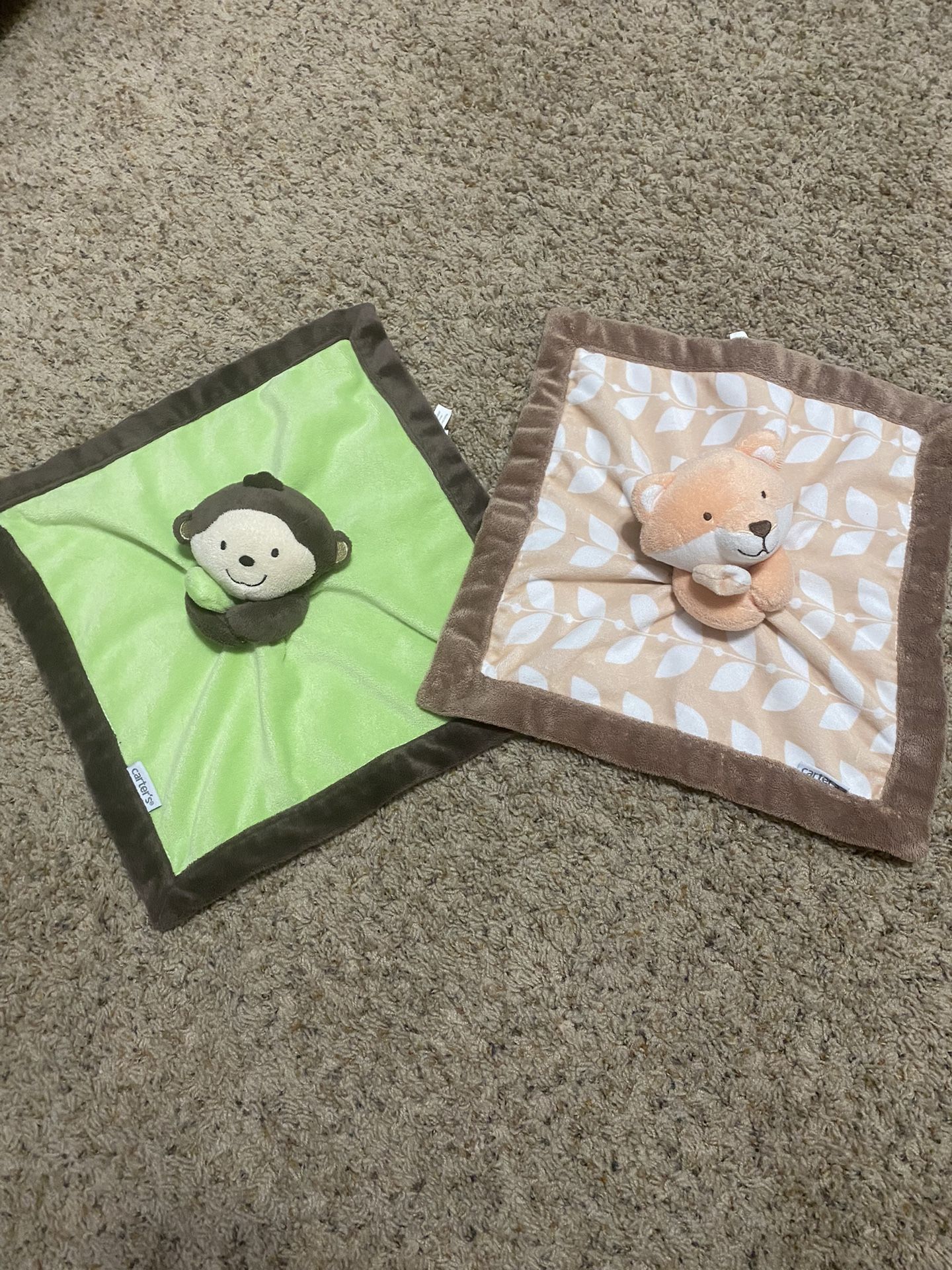 Carters Baby Lovey Fox/Monkey Security Blanket Plush
