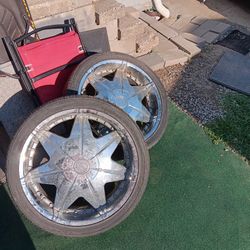 Chrome 22'' Rims 5 Lug Universal 