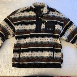 OBEY half zip pullover jacket