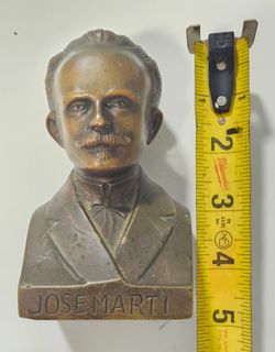 Vintage Jose Marti Bronze Tone Bust Figurine