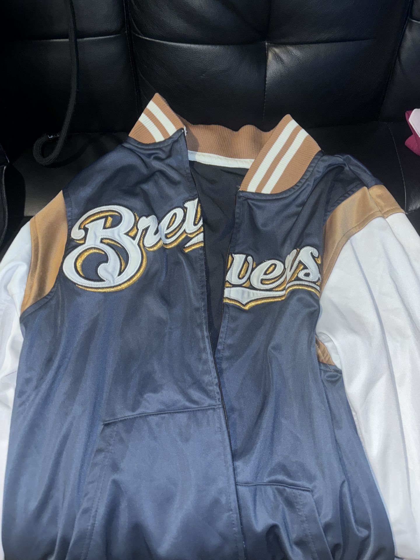 Mens Milwaukee Brewers Varsity Jacket Size - Medium