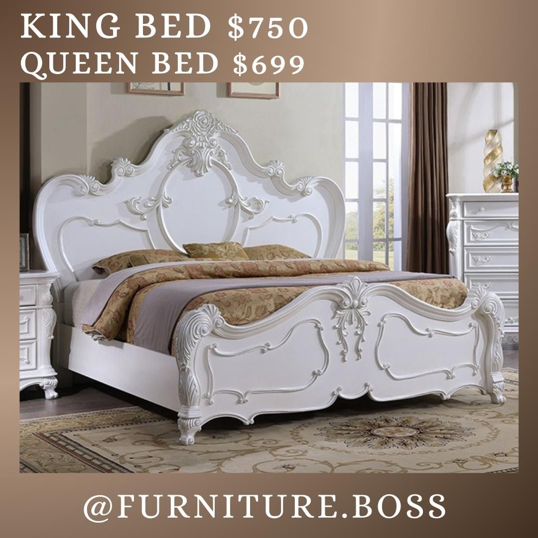 White King Size Bed Elegant Old World Bedroom