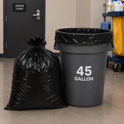 Bolsas de Basura 40-45 Galones 100 Piezas — Negras 1.2 Mil Heavy Duty
